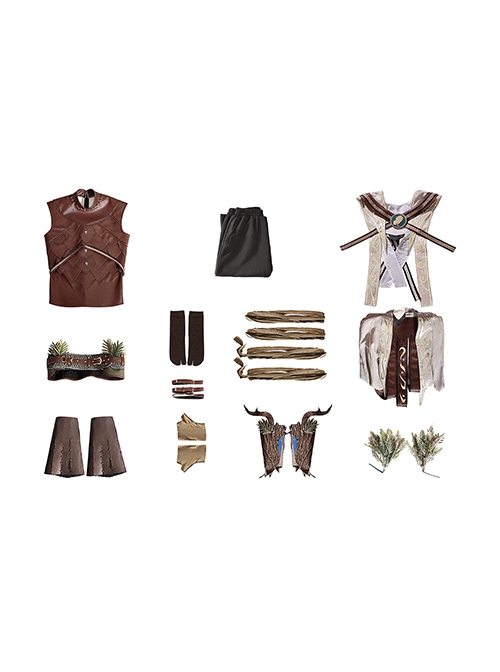 Game Baldur's Gate 3 Halsin Halloween Cosplay Costume Set Without Shoes