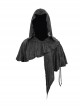 Black Gothic Retro Metal  Pendant Thin Knitted Hooded Small Shawl