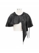 Black Gothic Retro Metal  Pendant Thin Knitted Hooded Small Shawl