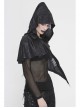 Black Gothic Retro Metal  Pendant Thin Knitted Hooded Small Shawl