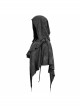 Black Gothic Retro Metal  Pendant Thin Knitted Hooded Small Shawl