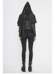 Black Gothic Retro Metal  Pendant Thin Knitted Hooded Small Shawl