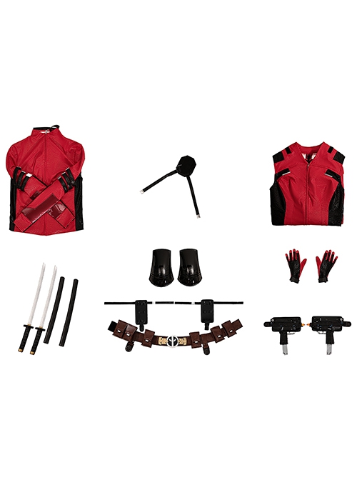 Deadpool & Wolverine Female Deadpool Bodysuit Halloween Cosplay Costume Set Without Shoes Without Helmet Without Props