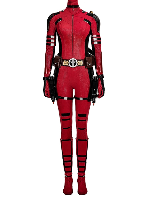 Deadpool & Wolverine Female Deadpool Bodysuit Halloween Cosplay Costume Set Without Shoes Without Helmet Without Props