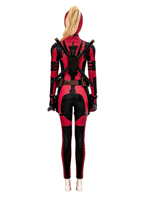 Deadpool & Wolverine Female Deadpool Bodysuit Halloween Cosplay Costume Set Without Shoes Without Helmet Without Props