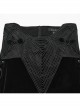 Cool Elastic Soft Black Velvet Front Center Three Dimensional Trim Rose Button With Side Rope Embellishment Gothic Fishtail Skirt