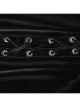 Cool Elastic Soft Black Velvet Front Center Three Dimensional Trim Rose Button With Side Rope Embellishment Gothic Fishtail Skirt