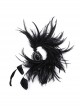 Asymmetrical Black Feathers With Crystal Embellishments Hairpin At The Bottom To Secure The Gothic Devil Feather Headdress