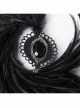 Asymmetrical Black Feathers With Crystal Embellishments Hairpin At The Bottom To Secure The Gothic Devil Feather Headdress