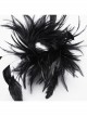 Asymmetrical Black Feathers With Crystal Embellishments Hairpin At The Bottom To Secure The Gothic Devil Feather Headdress
