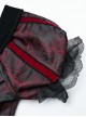 Black And Red Dense Jacquard With Irregular Texture Pattern Front Three Dimensional Button Lapel Design Gothic Style Puff Sleeve Dress