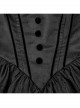 Black Dense Jacquard With Irregular Texture Pattern Front Three Dimensional Button Lapel Design Gothic Style Puff Sleeve Dress