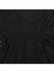 Soft And Comfortable Black Stretch Knit Stitching Micro Transparent Lace Lining Deep V Neck Design Gothic Style Long Sleeved Dress