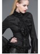 Big Flared Long Sleeves Chest Lace Frilly Back Lace-Up Black Gothic Blouse