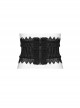 Black Suede Fabric Lace Mesh 3D Appliques Half Circle Rivets In The Middle Of The Front Gothic Style Hollow Corset