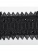 Black Suede Fabric Lace Mesh 3D Appliques Half Circle Rivets In The Middle Of The Front Gothic Style Hollow Corset