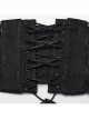 Black Suede Fabric Lace Mesh 3D Appliques Half Circle Rivets In The Middle Of The Front Gothic Style Hollow Corset