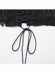 Black Suede Fabric Lace Mesh 3D Appliques Half Circle Rivets In The Middle Of The Front Gothic Style Hollow Corset