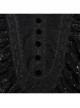 Lightweight Stretch Black Lace With Micro Transparent Mesh Front Three Dimensional U Shaped Patch With Pleated Lace Gothic Style Lantern Sleeve Shirt