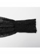 Lightweight Stretch Black Lace With Micro Transparent Mesh Front Three Dimensional U Shaped Patch With Pleated Lace Gothic Style Lantern Sleeve Shirt