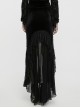 Elegant Half Circle Black Stretch Velvet Spliced ​​Pleated Chiffon Side Zipper Design Gothic Style Fishtail Skirt