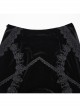 Elegant Half Circle Black Stretch Velvet Spliced ​​Pleated Chiffon Side Zipper Design Gothic Style Fishtail Skirt