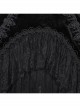 Elegant Half Circle Black Stretch Velvet Spliced ​​Pleated Chiffon Side Zipper Design Gothic Style Fishtail Skirt