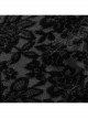 Black Gorgeous Velvet Splicing Flocking Flower Net Front Middle V Neck With Lace Lace Gothic Style Long Sleeved T-Shirt
