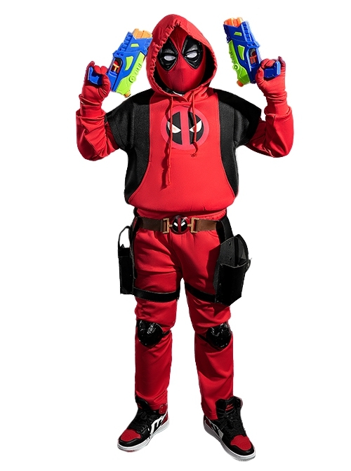Movie Deadpool & Wolverine Deadpool Children Hoodie Halloween Cosplay Costume Set Without Helmet And Shoes And Pistol