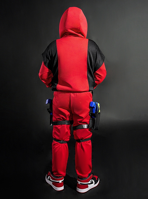 Movie Deadpool & Wolverine Deadpool Children Hoodie Halloween Cosplay Costume Set Without Helmet And Shoes And Pistol
