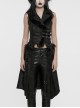 Three Dimensional Black Jacquard Woven Stitching Gorgeous Plush Raw Edge Decoration Gothic Style Detachable Two Way Vest