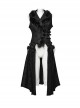 Three Dimensional Black Jacquard Woven Stitching Gorgeous Plush Raw Edge Decoration Gothic Style Detachable Two Way Vest