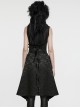 Three Dimensional Black Jacquard Woven Stitching Gorgeous Plush Raw Edge Decoration Gothic Style Detachable Two Way Vest