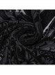Elegant And Gorgeous Flocked Mesh Front Center Totem With Lace Binding Black Gothic Style Stretch Skirt