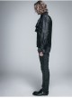Paisley Jacquard Beads Chest Rose Mesh Lace Cuff Black Gothic Shirt
