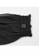 Black Stretch Dark Pattern Woven Splicing Micro Transparent Chiffon Front Neutral Collar Hollow Applique With Pendant Gothic Style Long Sleeved Shirt