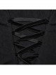 Black Stretch Dark Pattern Woven Splicing Micro Transparent Chiffon Front Neutral Collar Hollow Applique With Pendant Gothic Style Long Sleeved Shirt