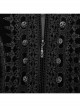 Gorgeous Black Velvet Front Center Symmetrical Lace Hand Sewn Button Design Gothic Style Long Sleeved Coat