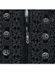 Gorgeous Black Green Velvet Front Center Symmetrical Lace Hand Sewn Button Design Gothic Style Long Sleeved Coat