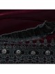 Gorgeous Black Red Velvet Front Center Symmetrical Lace Hand Sewn Button Design Gothic Style Long Sleeved Coat
