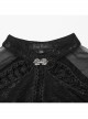 Elegant And Soft Black Stretch Printed Knitted Chiffon Fabric Hollow Chest Drawstring Design Gothic Style Adjustable Fishtail Dress