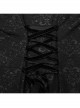 Elegant And Soft Black Stretch Printed Knitted Chiffon Fabric Hollow Chest Drawstring Design Gothic Style Adjustable Fishtail Dress