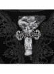 Black Soft Velvet Lace Lining Front Center Vest Lace Design Gothic Style Hooded Lapel Cloak