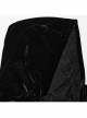 Black Soft Velvet Lace Lining Front Center Vest Lace Design Gothic Style Hooded Lapel Cloak