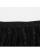 Slightly Transparent Black Three Dimensional Mesh Splicing Mesh Front Center Three Dimensional Floral Pattern Interwoven Gothic Style Skirt