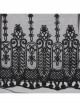 Slightly Transparent Black Three Dimensional Mesh Splicing Mesh Front Center Three Dimensional Floral Pattern Interwoven Gothic Style Skirt