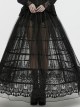 Simple Black Five Rings Of Plastic Side Eyelet Rope Design Gothic Hollow Cage Bustle