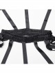 Simple Black Five Rings Of Plastic Side Eyelet Rope Design Gothic Hollow Cage Bustle