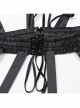 Simple Black Five Rings Of Plastic Side Eyelet Rope Design Gothic Hollow Cage Bustle