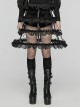 Simple Black Lace Three Circle Fishbone Adjustable Gothic Style Hollow Cage Bustle